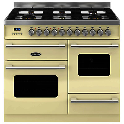 Britannia RC-10XGG-DE Delphi Dual Fuel Range Cooker Gloss Cream